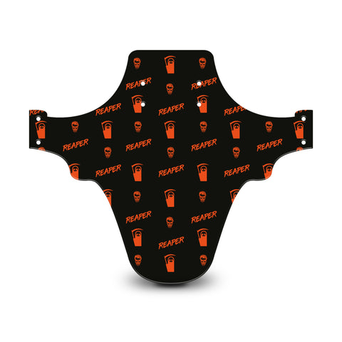 Reaper Skull Pattern Black & Orange Mudguard