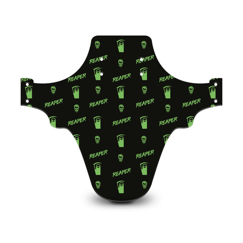 Reaper Skull Pattern Black & Green Mudguard