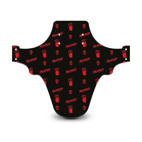 Reaper Skull Pattern Black & Red Mudguard