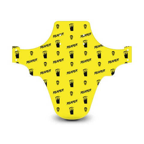 Reaper Skull Pattern Yellow & Black Mudguard