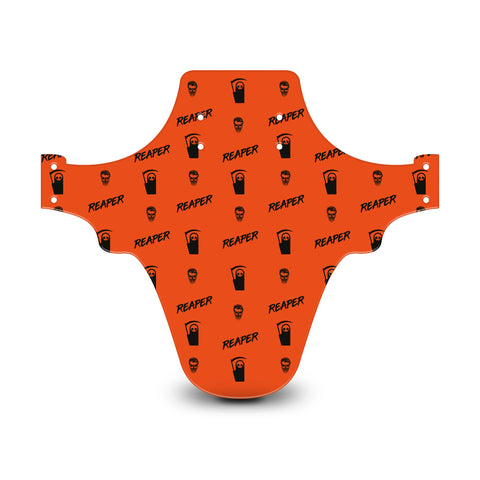 Reaper Skull Pattern Orange & Black Mudguard